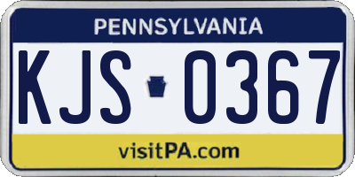 PA license plate KJS0367