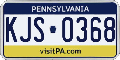 PA license plate KJS0368