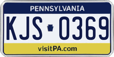 PA license plate KJS0369