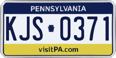 PA license plate KJS0371
