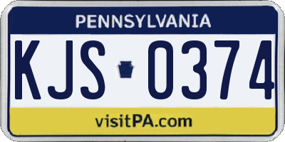 PA license plate KJS0374