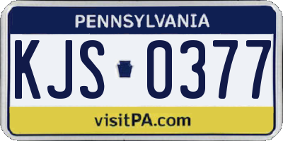 PA license plate KJS0377