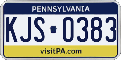PA license plate KJS0383