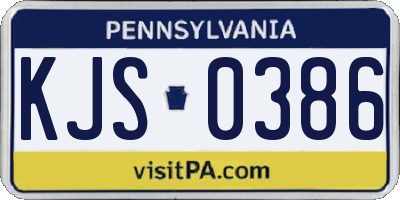 PA license plate KJS0386