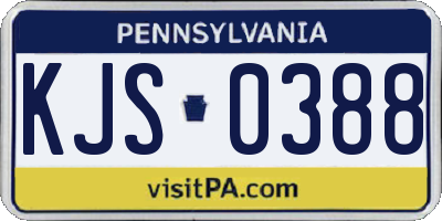 PA license plate KJS0388