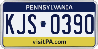 PA license plate KJS0390