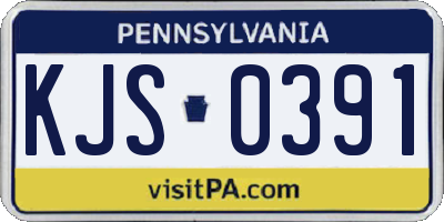 PA license plate KJS0391
