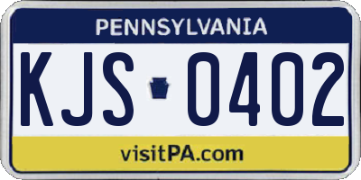 PA license plate KJS0402