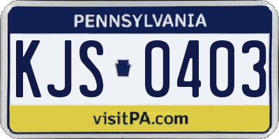 PA license plate KJS0403