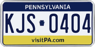 PA license plate KJS0404