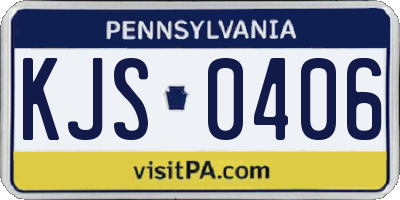 PA license plate KJS0406