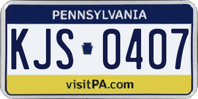 PA license plate KJS0407