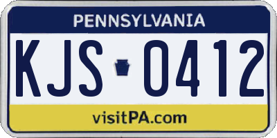 PA license plate KJS0412
