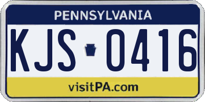PA license plate KJS0416