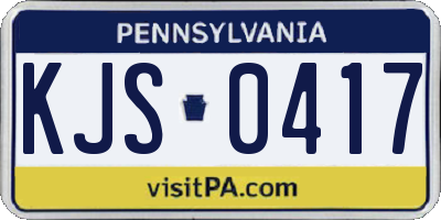 PA license plate KJS0417