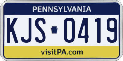 PA license plate KJS0419