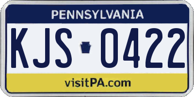PA license plate KJS0422