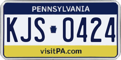PA license plate KJS0424