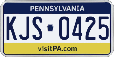 PA license plate KJS0425
