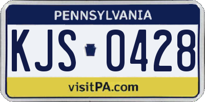 PA license plate KJS0428