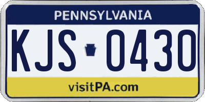 PA license plate KJS0430