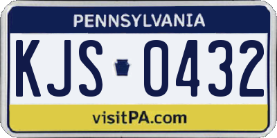 PA license plate KJS0432