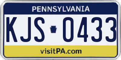 PA license plate KJS0433