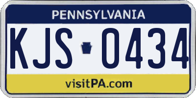 PA license plate KJS0434