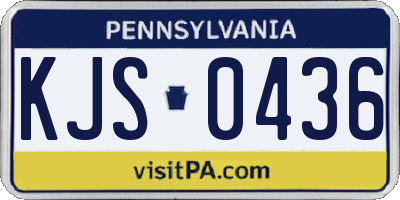 PA license plate KJS0436