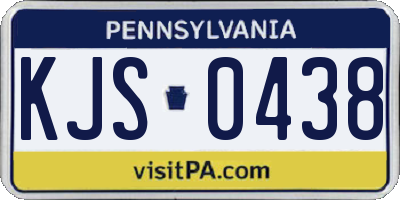 PA license plate KJS0438
