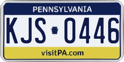 PA license plate KJS0446