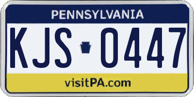 PA license plate KJS0447