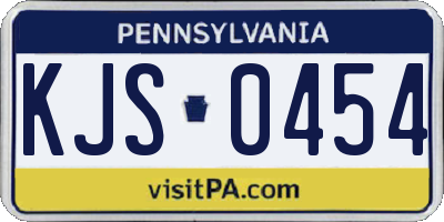 PA license plate KJS0454