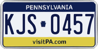 PA license plate KJS0457
