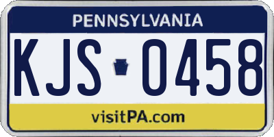 PA license plate KJS0458
