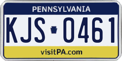 PA license plate KJS0461