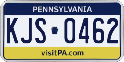 PA license plate KJS0462