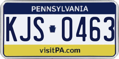 PA license plate KJS0463