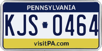PA license plate KJS0464