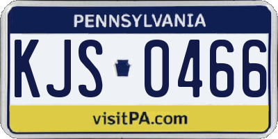 PA license plate KJS0466
