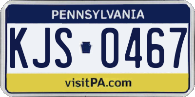 PA license plate KJS0467