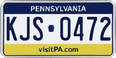 PA license plate KJS0472