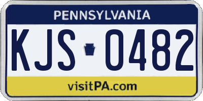 PA license plate KJS0482