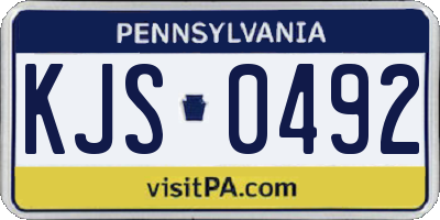 PA license plate KJS0492