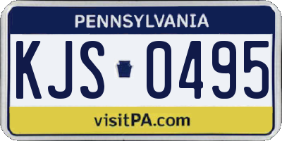 PA license plate KJS0495
