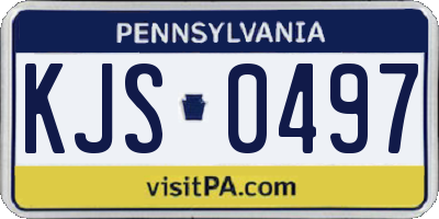 PA license plate KJS0497