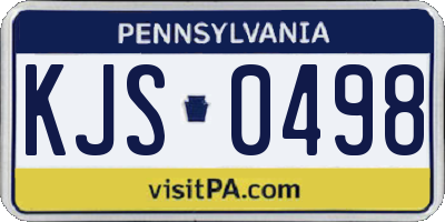 PA license plate KJS0498