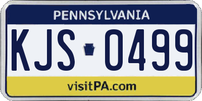 PA license plate KJS0499