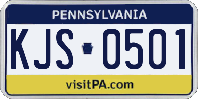 PA license plate KJS0501