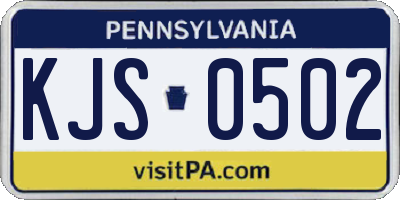 PA license plate KJS0502